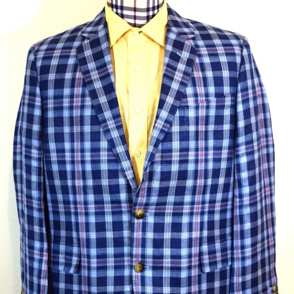 Vineyard Vines Suits & Blazers Vineyard Vines Men Blue Silk Linen